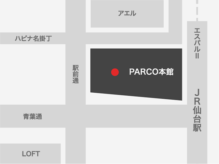 仙台PARCO 本館１Ｆ上りエスカレーター前柱巻