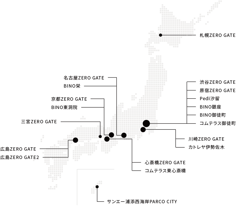 PARCO以外の主な国内店舗