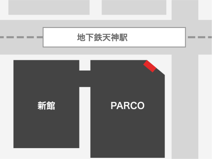 福岡PARCO 北東口 交差点柱（出力シート貼り）