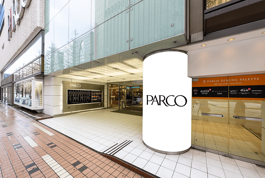 札幌PARCO 1F 正面入り口丸柱シート