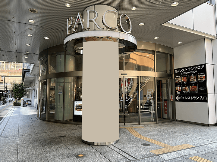 仙台PARCO 本館1Fアーケード口外柱柱巻