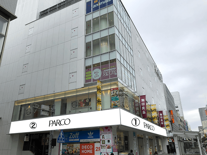 静岡PARCO ビル壁面ボーダーシート