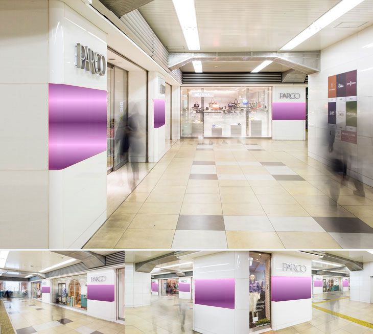 池袋parco B1f入口横 柱貼りポスターセット パルコミ 池袋parco B1f入口横 柱貼りポスターセット パルコミ